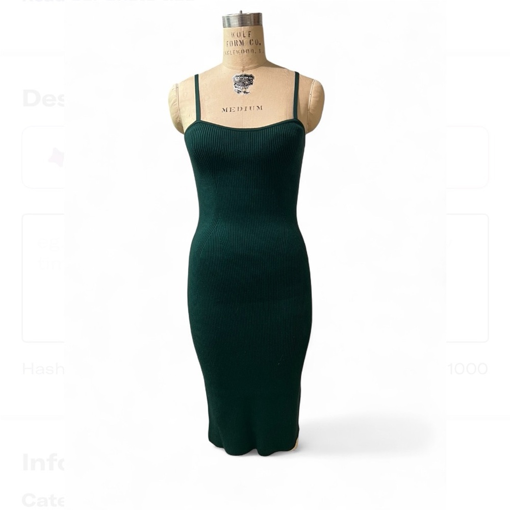 NWOT Banana Republic Elegant 2 piece Green Knit Dress Size S - Picture 4 of 5